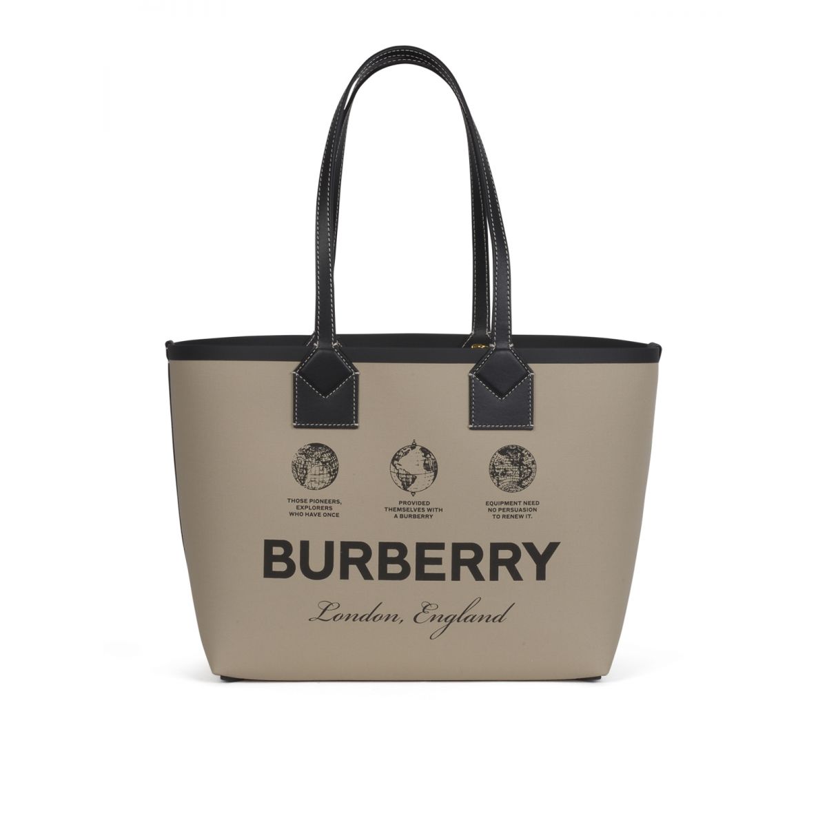 BURBERRY - Small London tote bag with a label motif