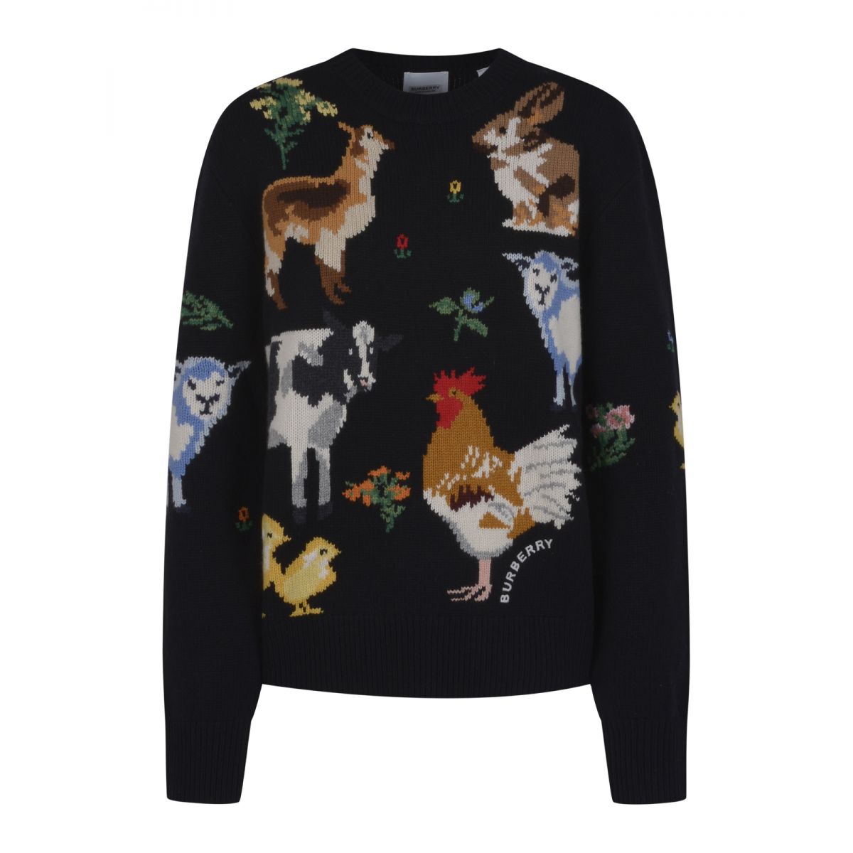 BURBERRY - Animal intarsia-knit jumoer