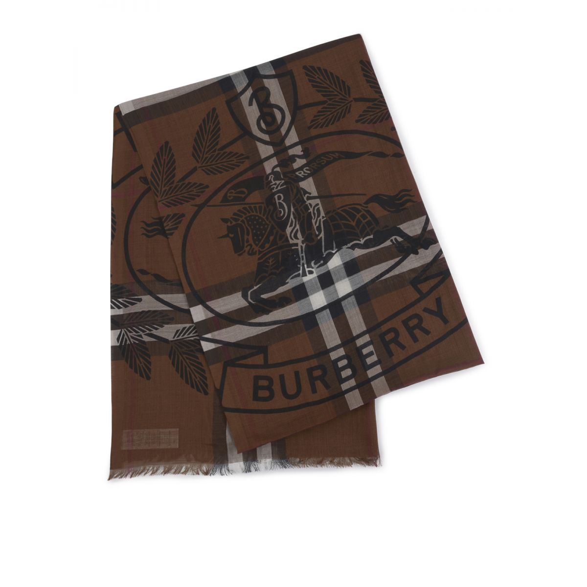 BURBERRY - Logo-print check scarf