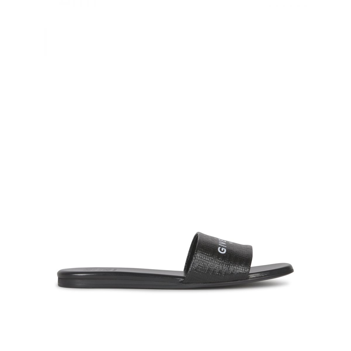 GIVENCHY - Leather logo-print slio-on andals