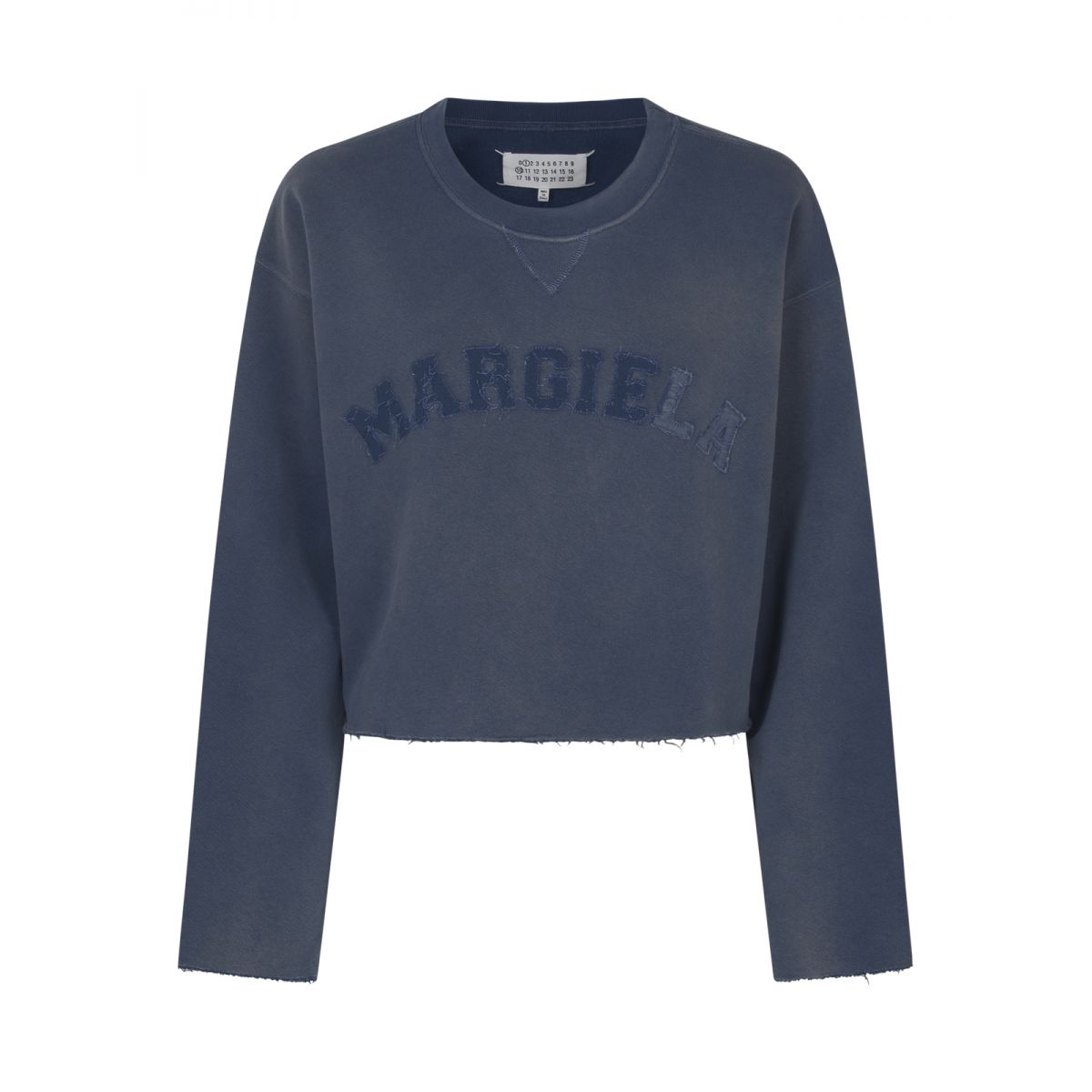MAISON MARGIELA - Logo-patch cropped cotton-jersey sweatshirt