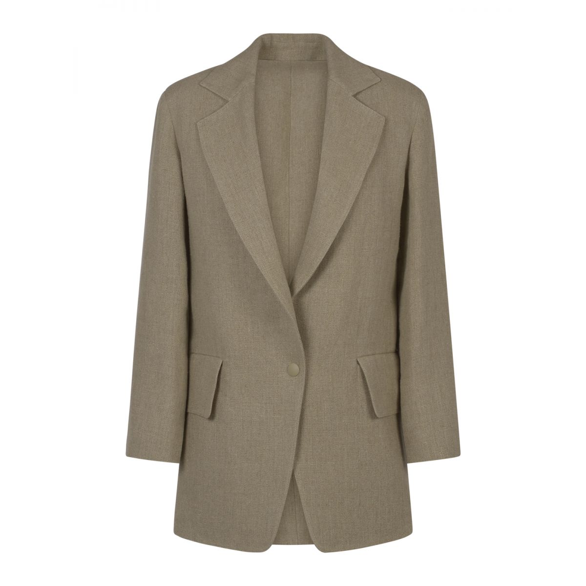 MAX MARA - Linen pea coat with martingale