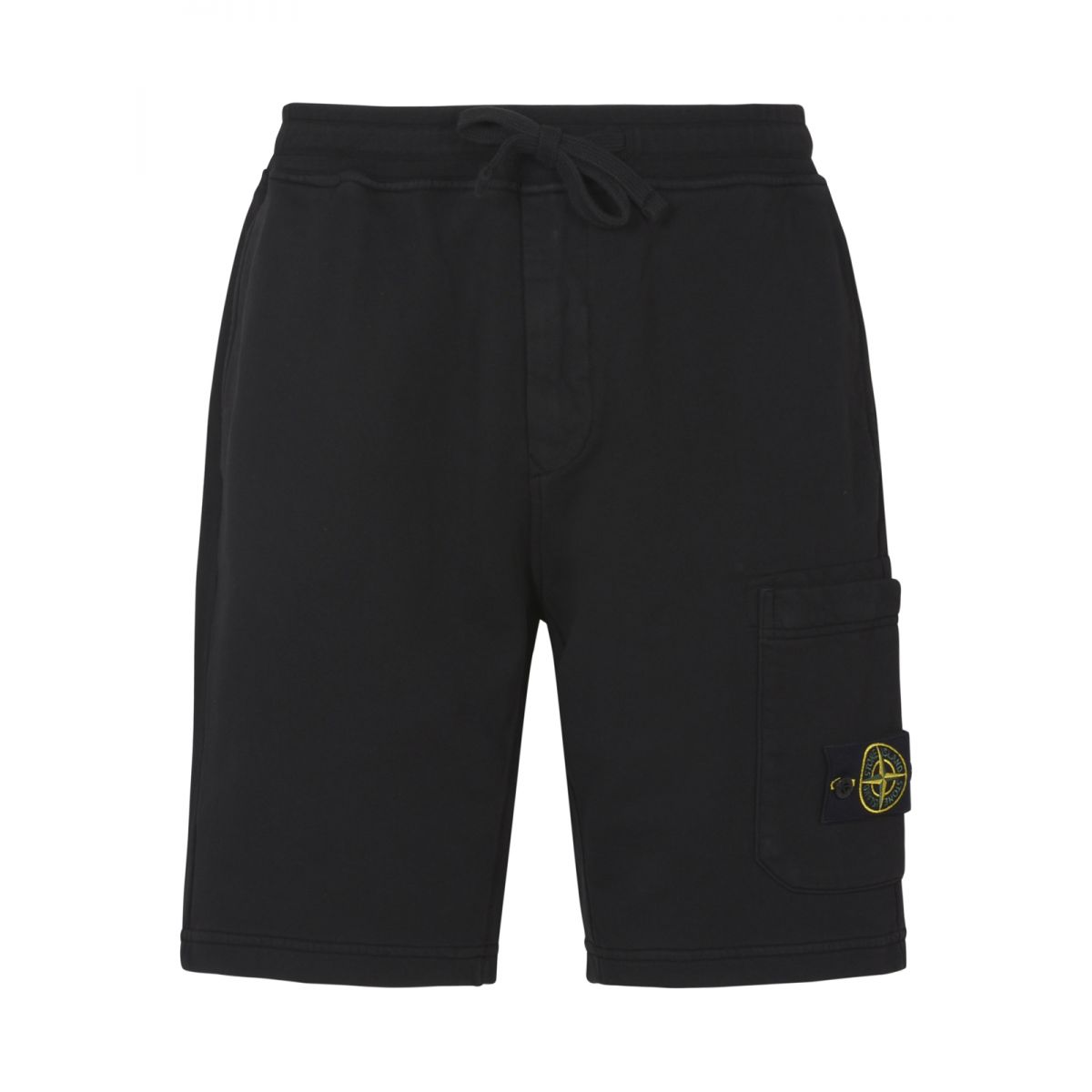 STONE ISLAND - Shorts de felpa con parche del logo