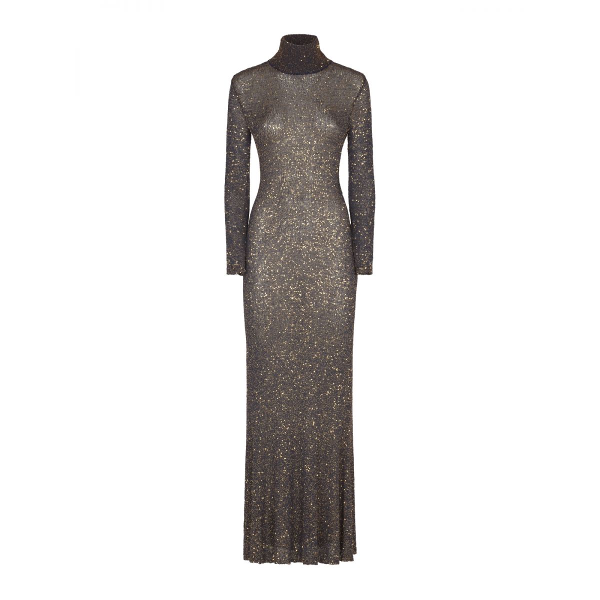 BALENCIAGA - Black and silver maxi dress for women
