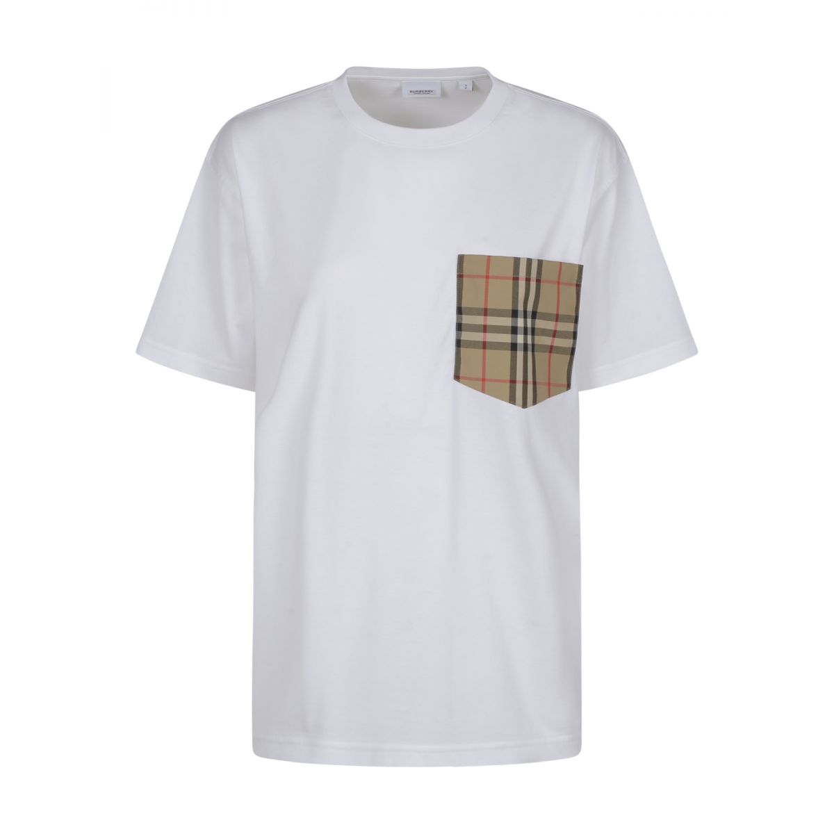 BURBERRY - T-shirt with check pocket