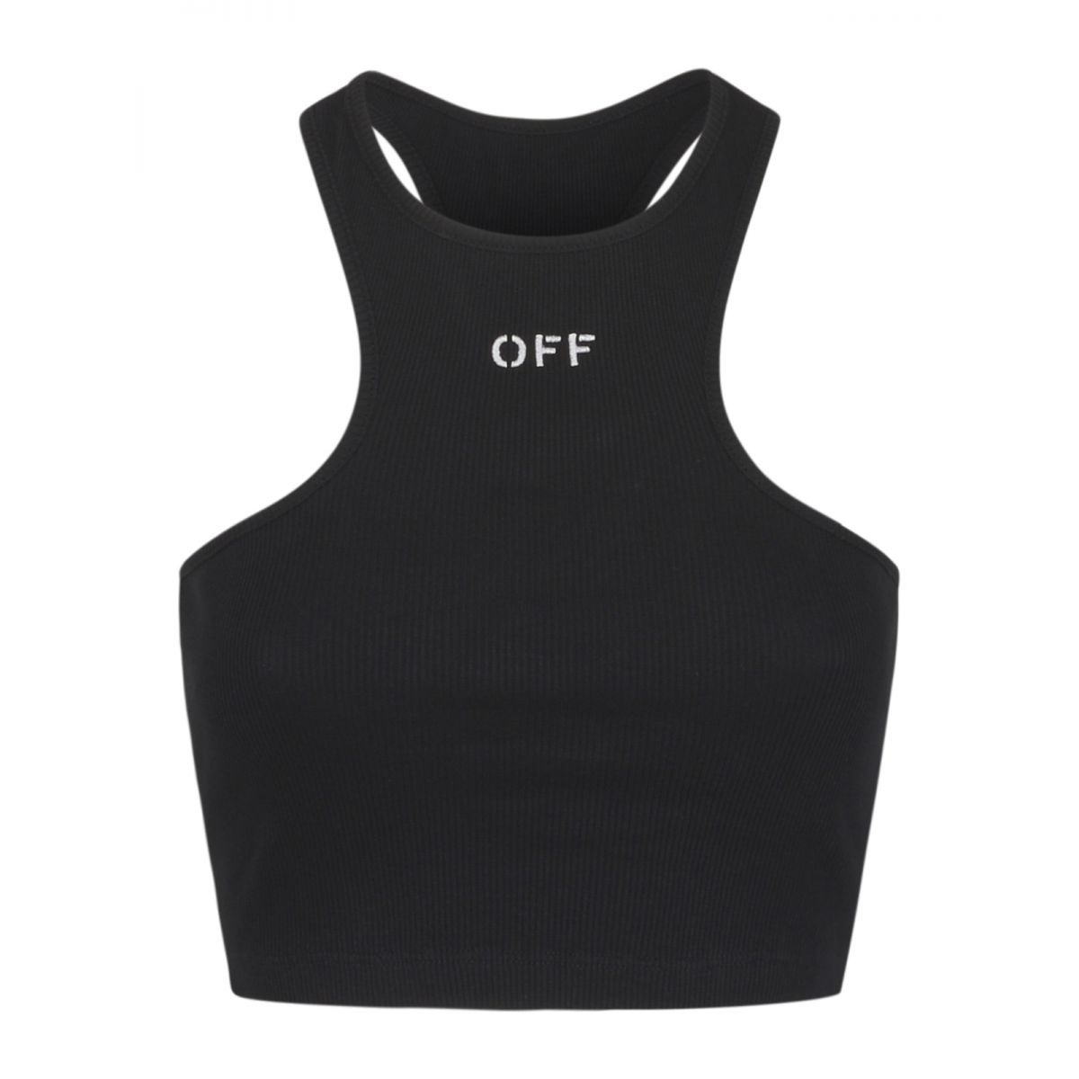 OFF-WHITE - OFF STAMP RIB ROWING TOP BLACK WHITE