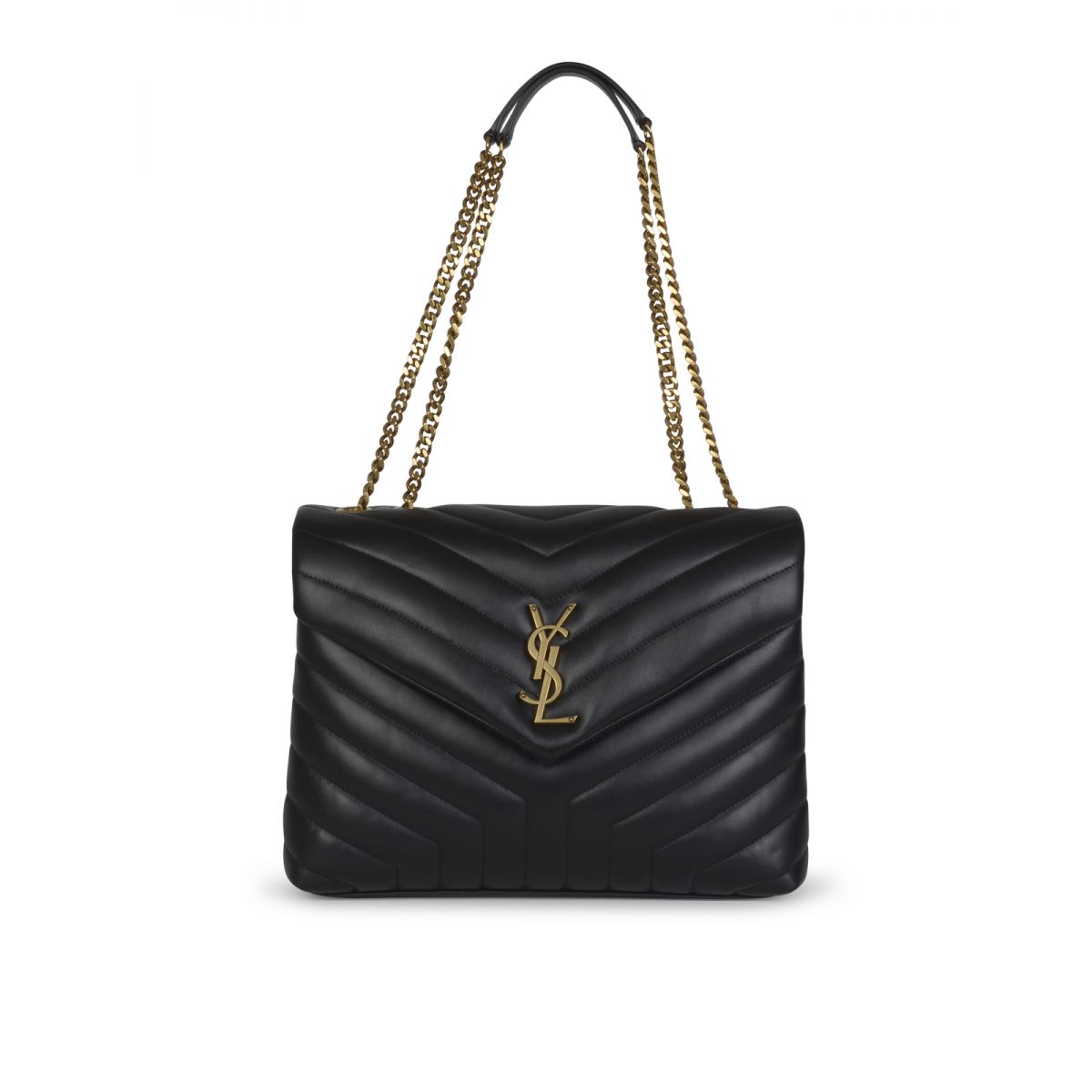 SAINT LAURENT - Loulou medium quilted leather bag in black