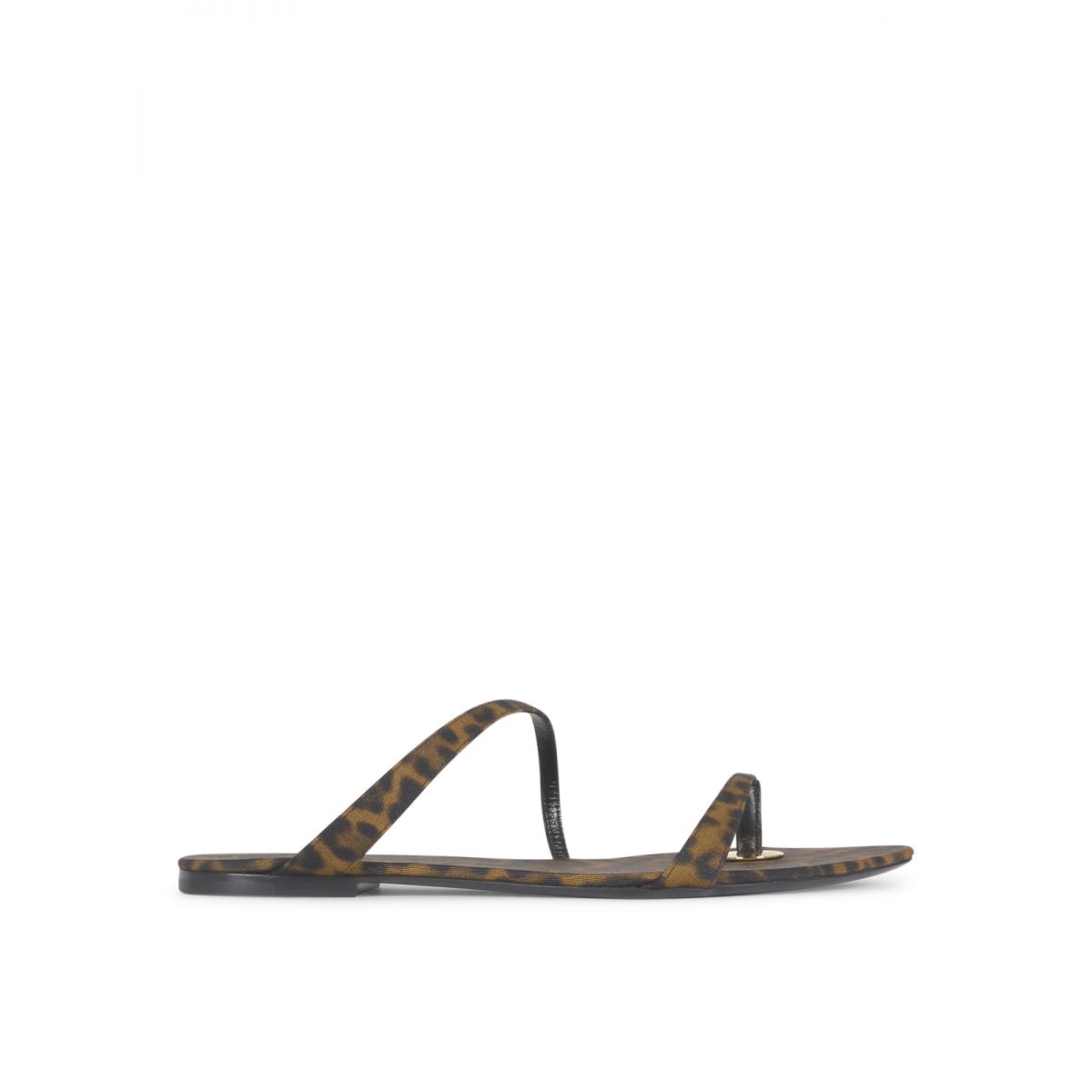 SAINT LAURENT - Tanger sandals in grosgrain with leopard motif